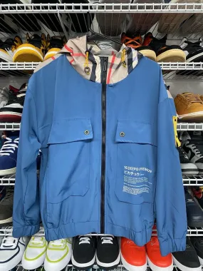 10.Deep X Pokemon Windbreaker Full Zip Hooded Jacket Mosshino Coutube Blue Sz M