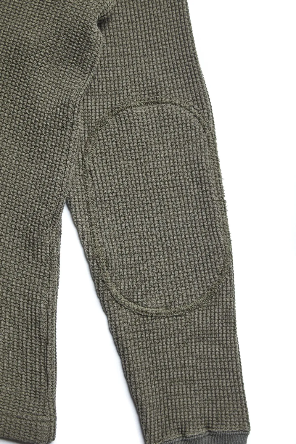 Addict Clothes - Heavy Weight Waffle Moc Neck Crew - Army Green