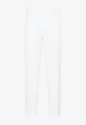Ankle Slit Detail Cotton Pants