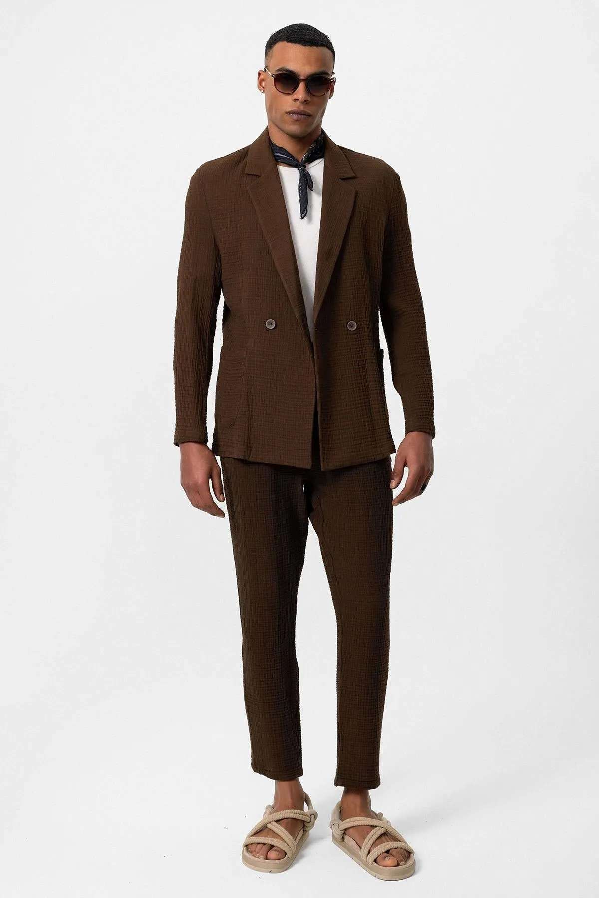 ANT Double-Breasted Unlined Men's Blazer Jacket - Skenderaj