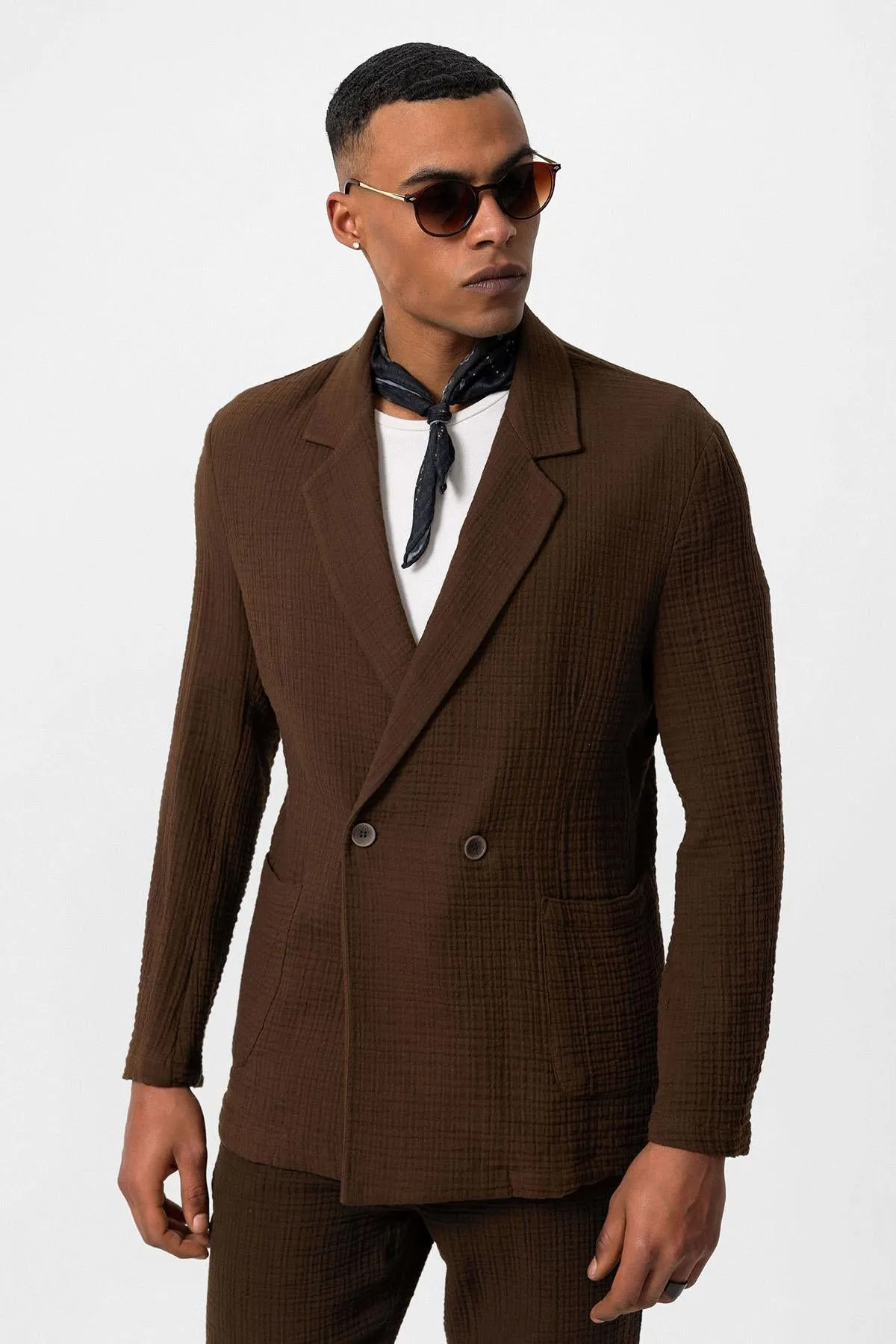 ANT Double-Breasted Unlined Men's Blazer Jacket - Skenderaj