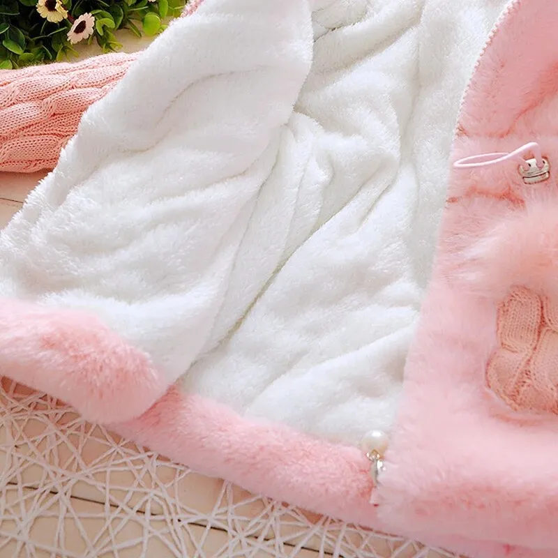 Baby Girls Thicken Warm Winter Hooded Jackets