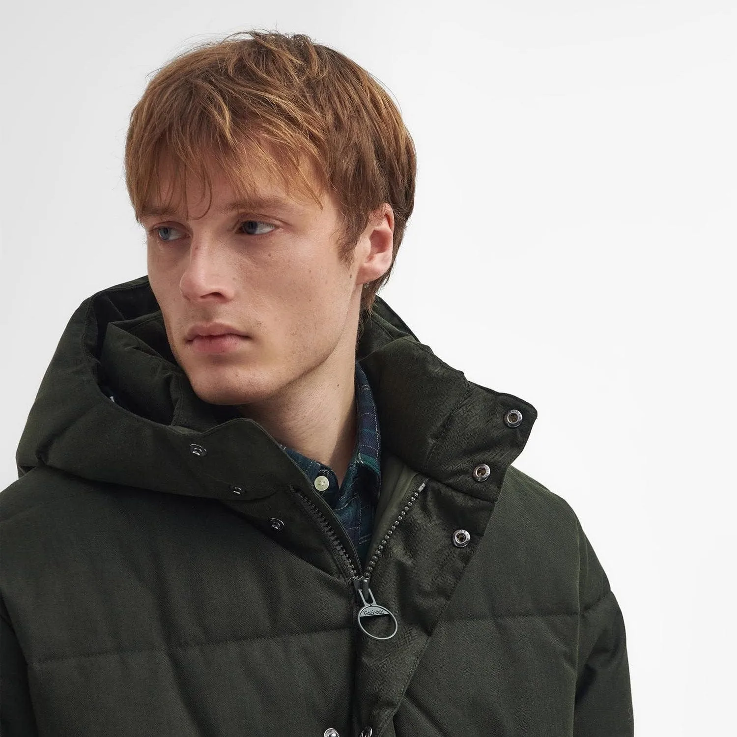 Barbour Brampton Puffer Jacket In Sage