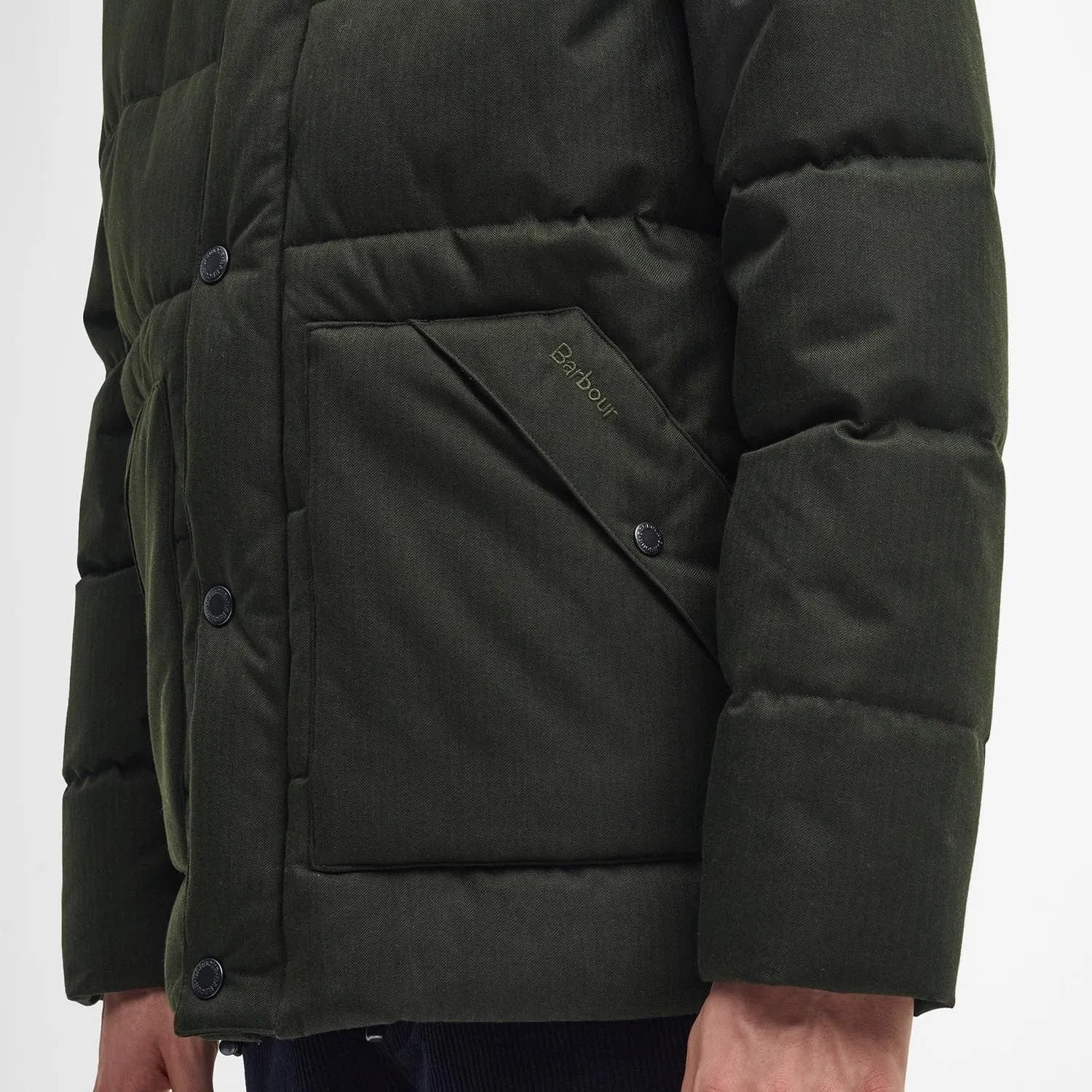 Barbour Brampton Puffer Jacket In Sage