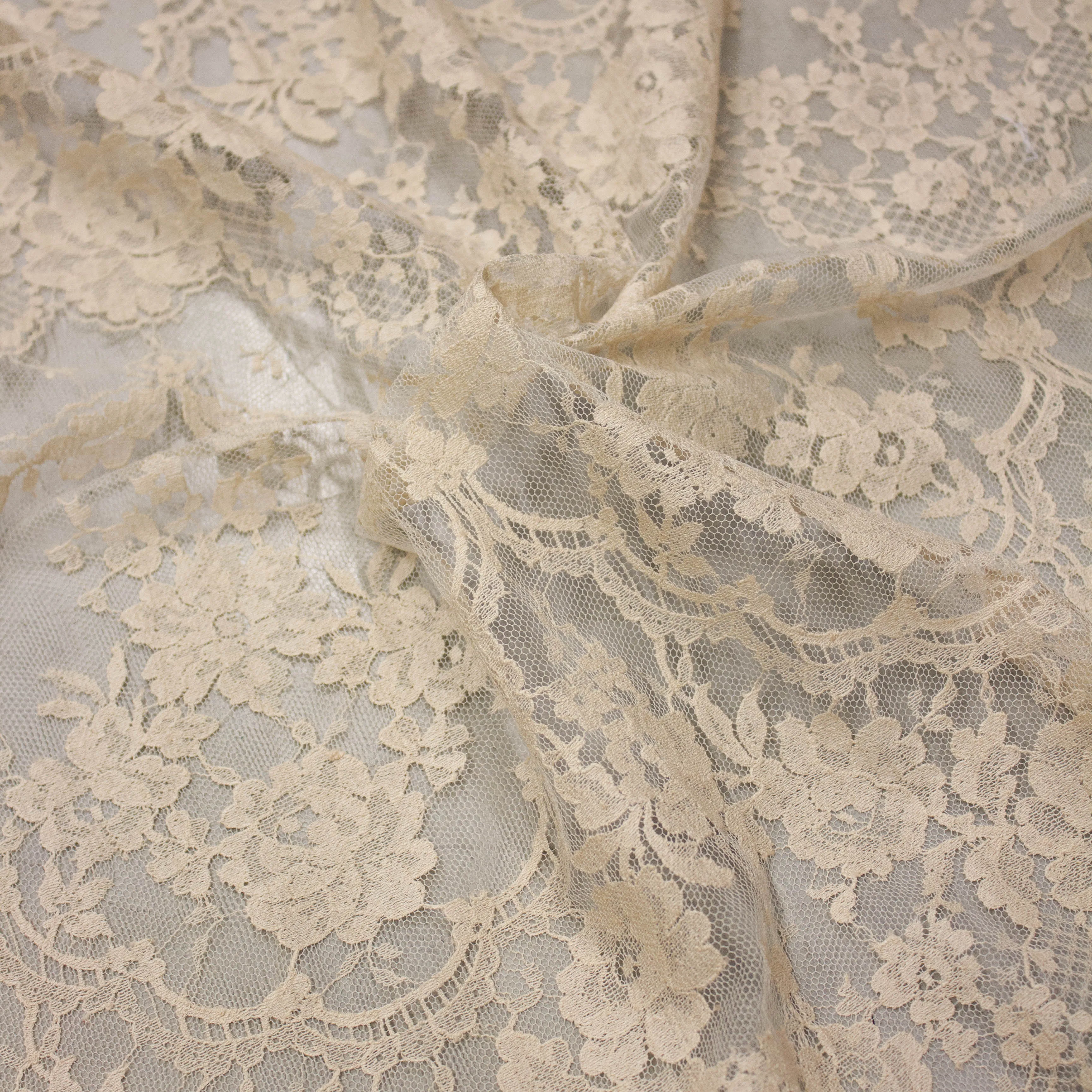 Bejan Beige Floral PolyCotton Lace