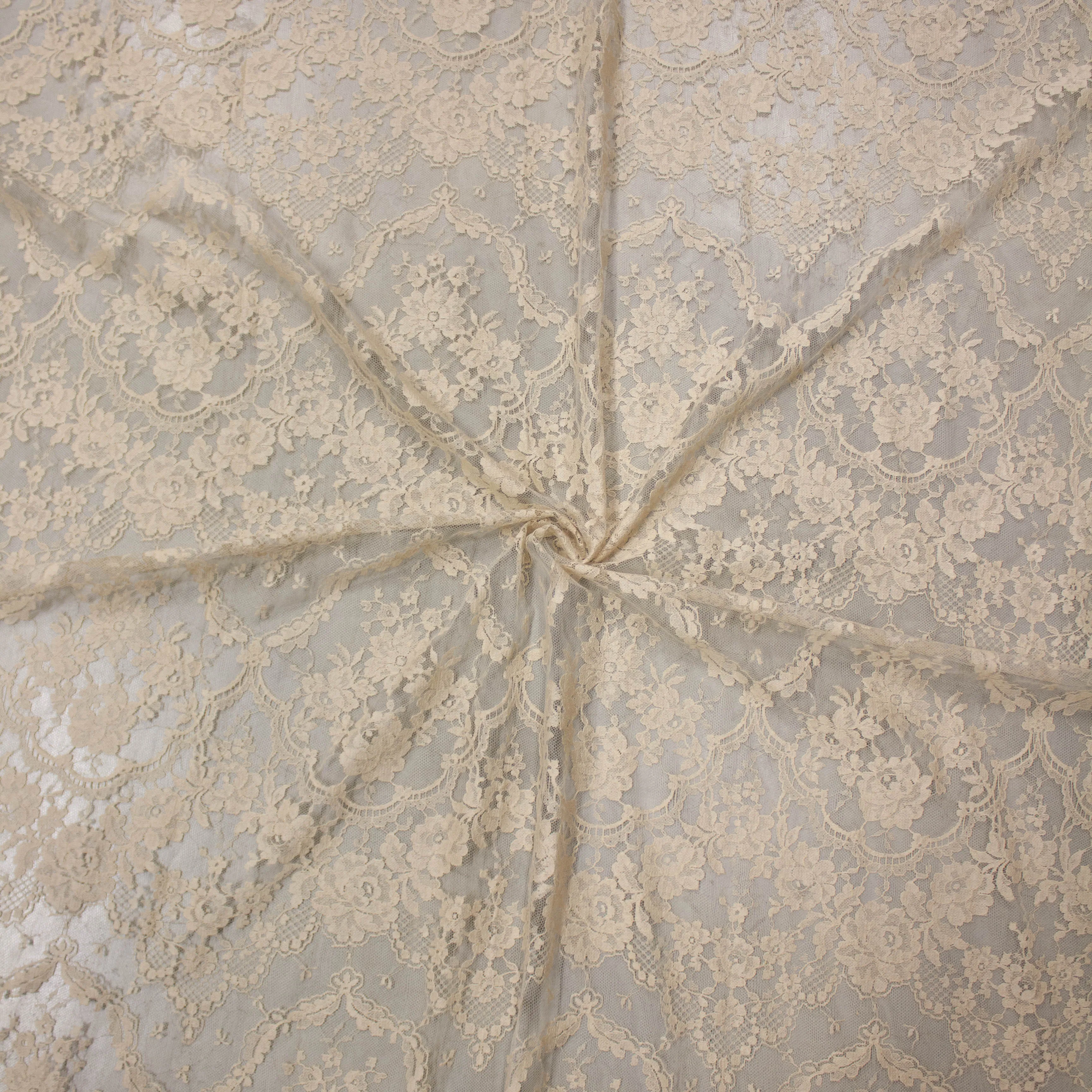 Bejan Beige Floral PolyCotton Lace