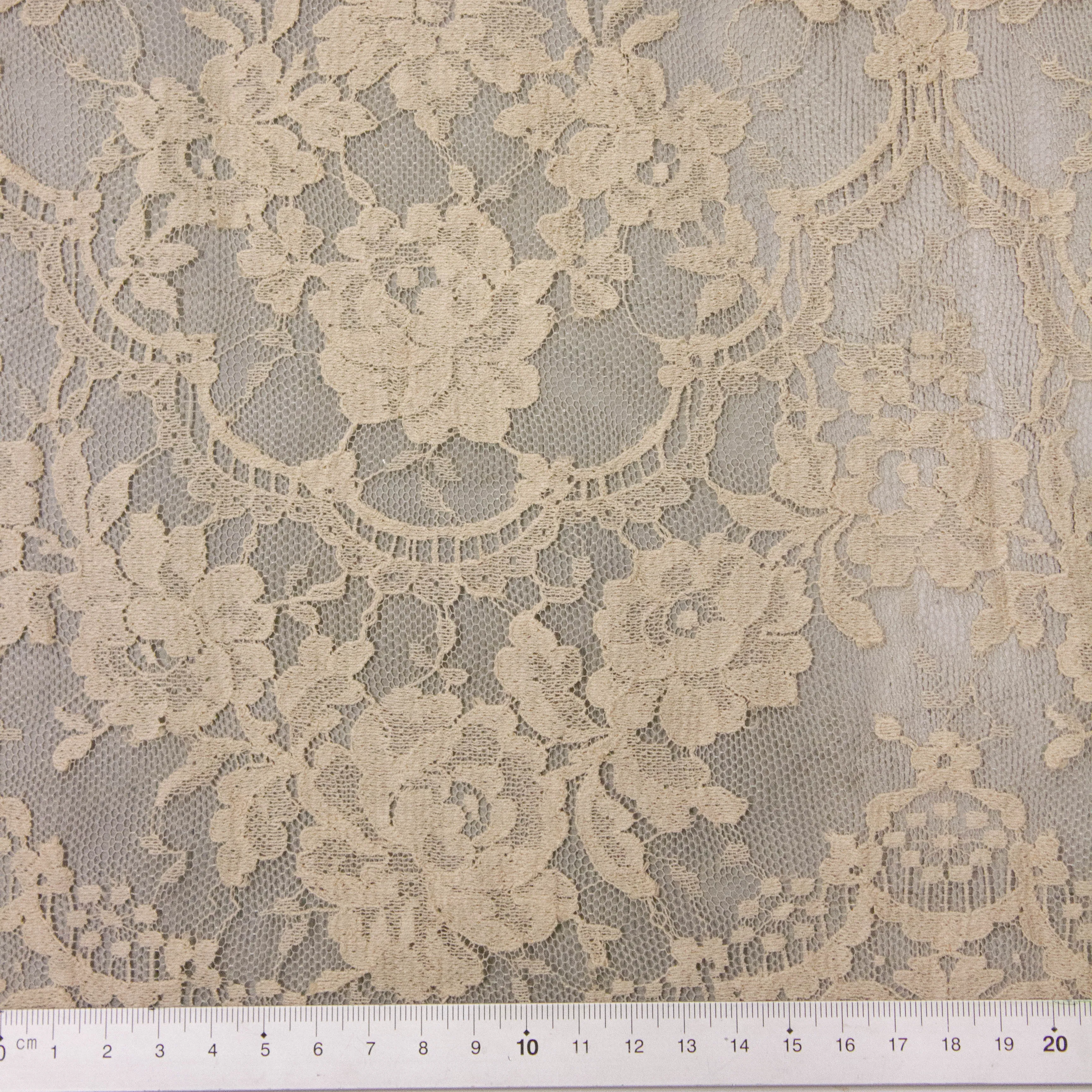 Bejan Beige Floral PolyCotton Lace