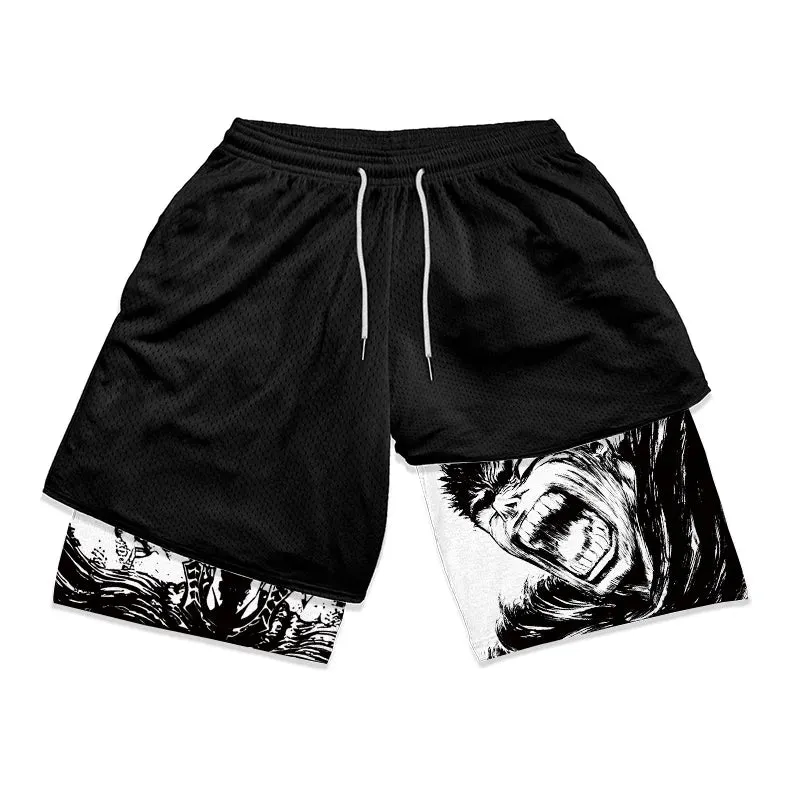 Berserk Guts Scream Quick Dry Premium Mesh Workout Shorts