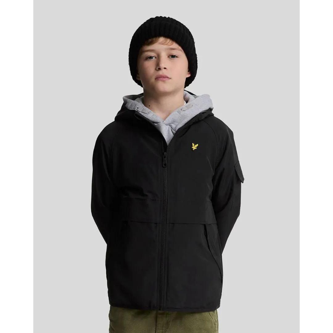 Black Hooded Windbreaker Jacket