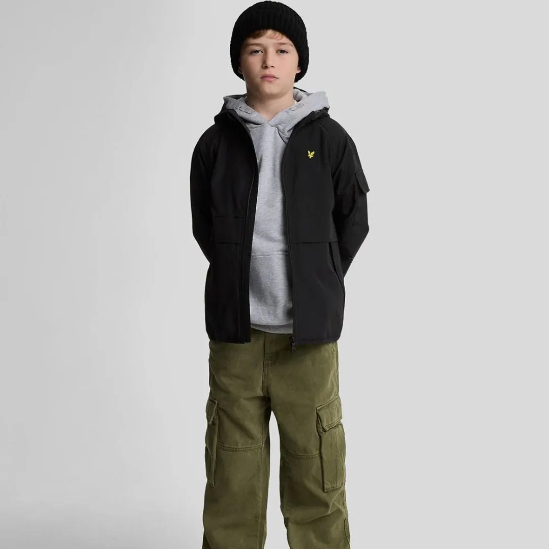 Black Hooded Windbreaker Jacket