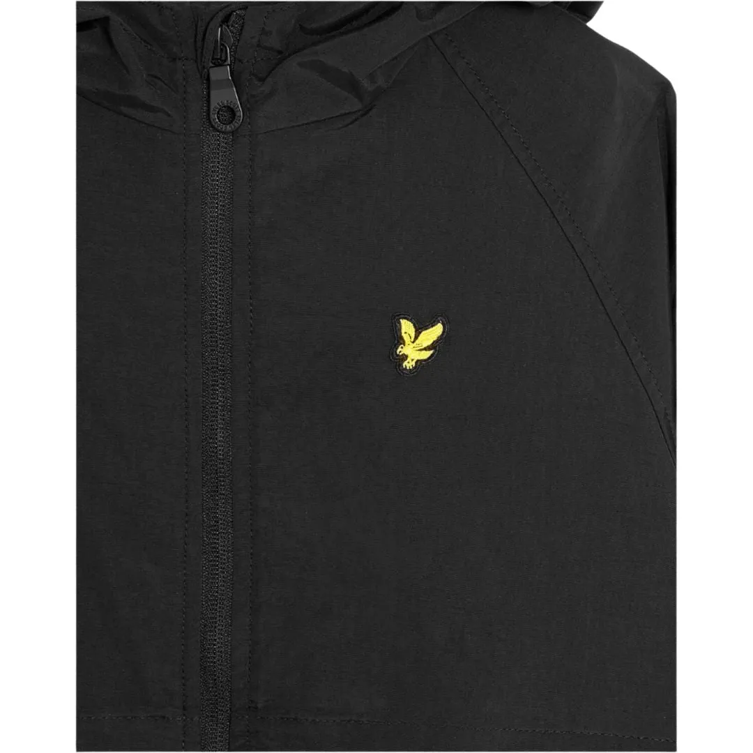 Black Hooded Windbreaker Jacket