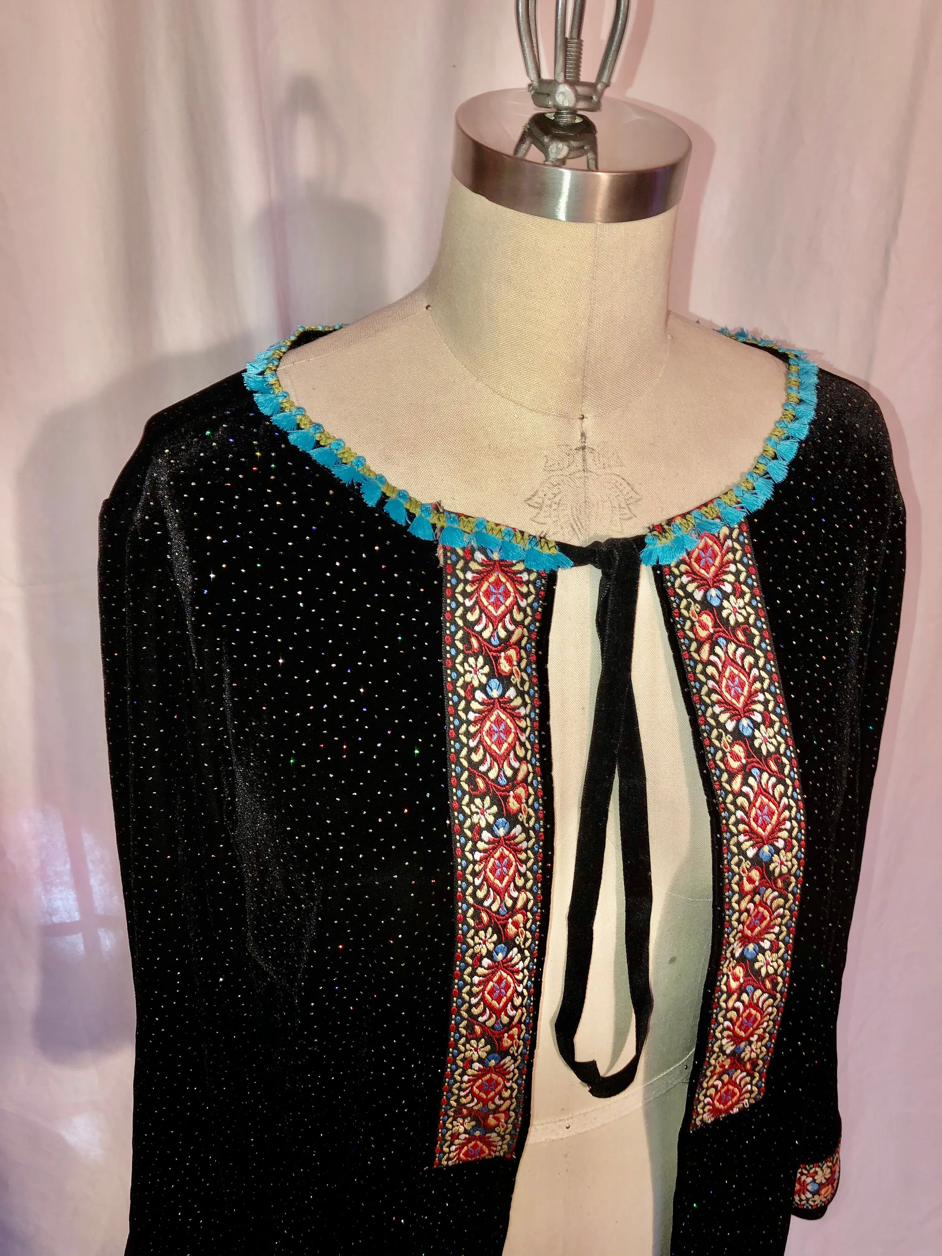 Black Stretch Velvet Unlined Jacket