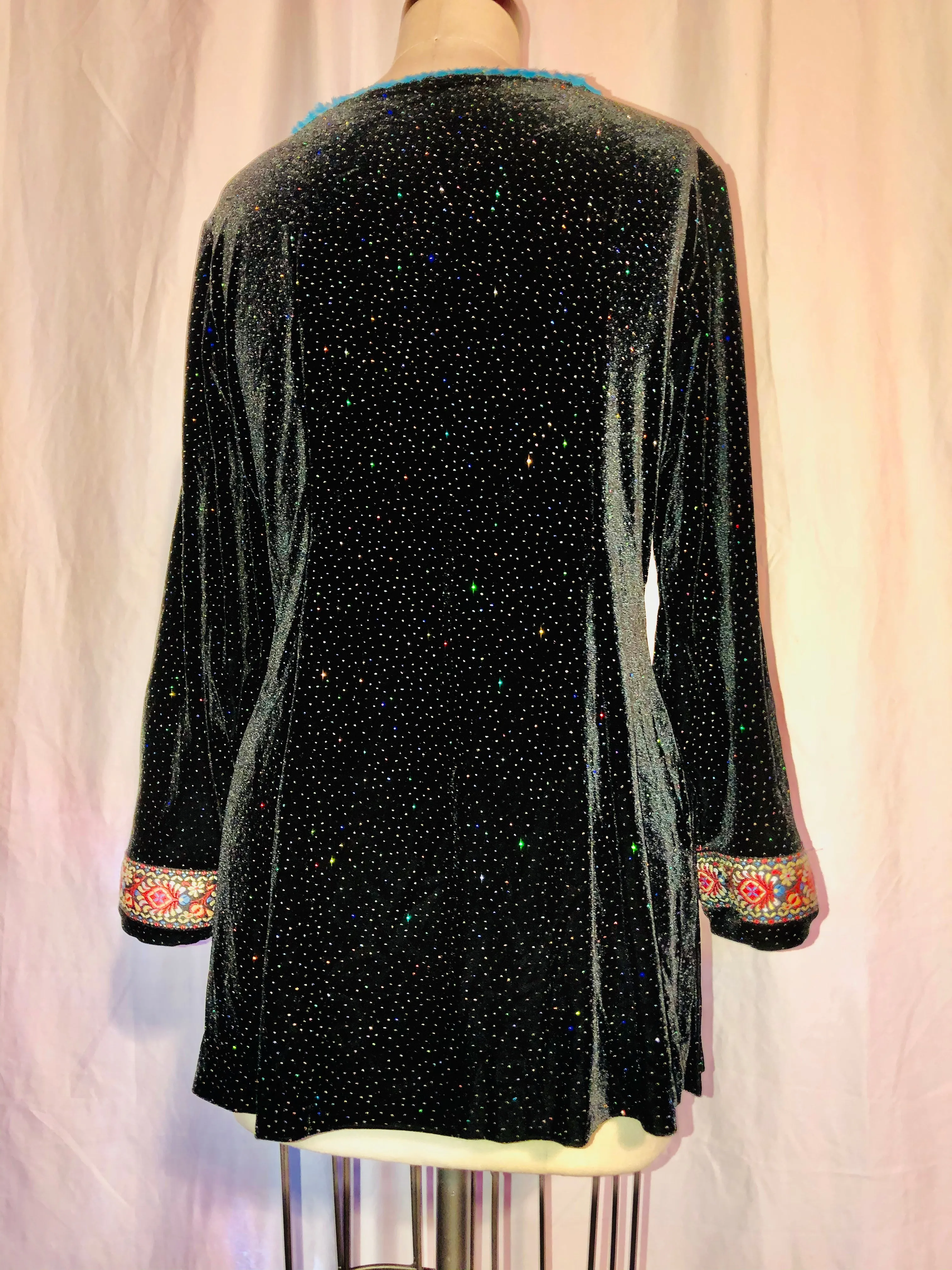 Black Stretch Velvet Unlined Jacket