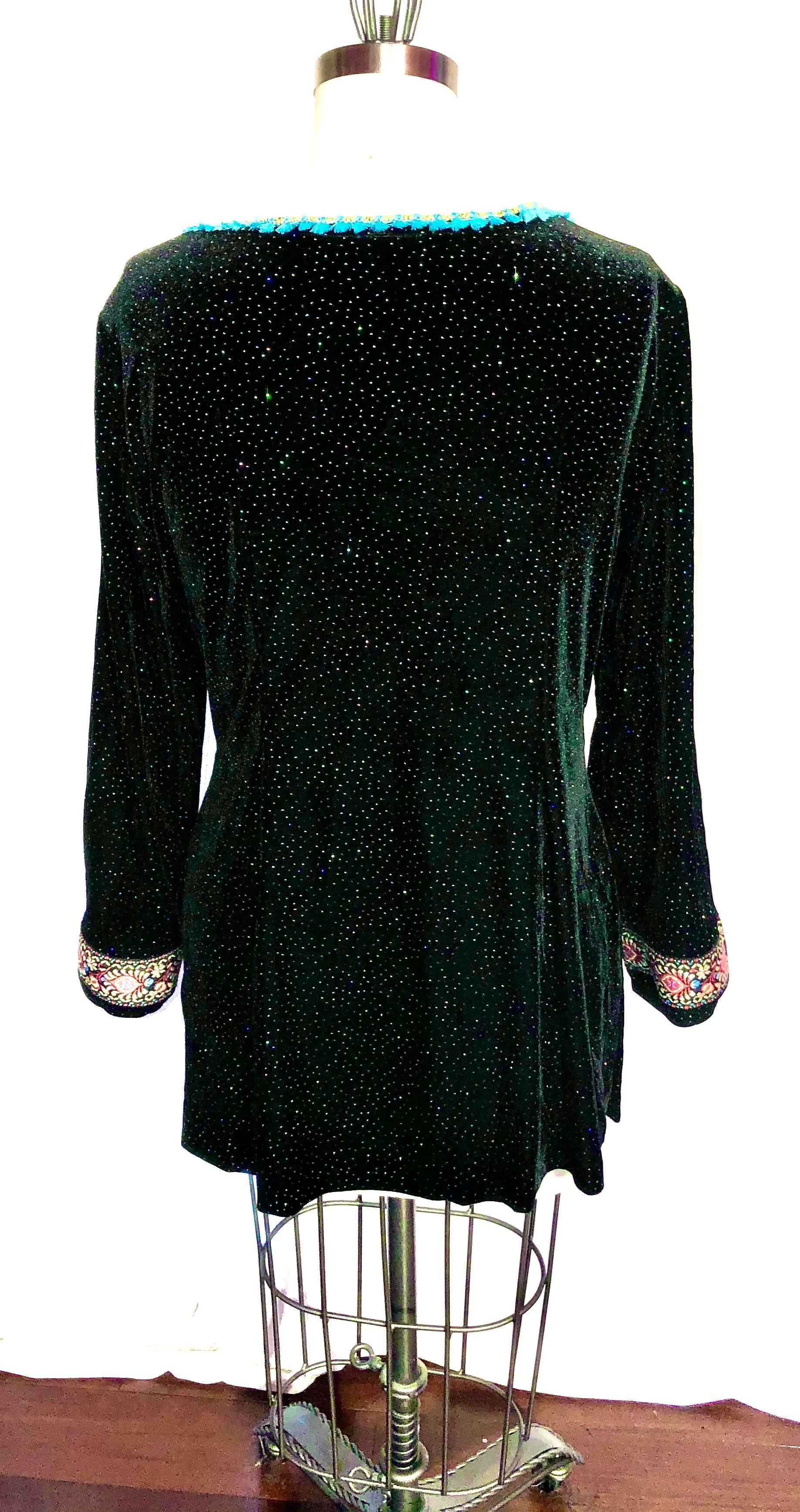 Black Stretch Velvet Unlined Jacket