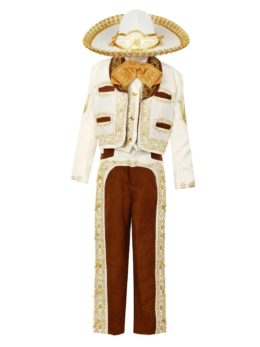 Boys Multi Color Horse Embroidery Elegant 6 Pc Charro Suit NB-14