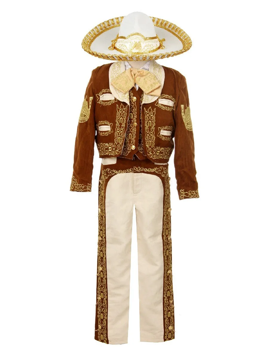 Boys Multi Color Horse Embroidery Elegant 6 Pc Charro Suit NB-14