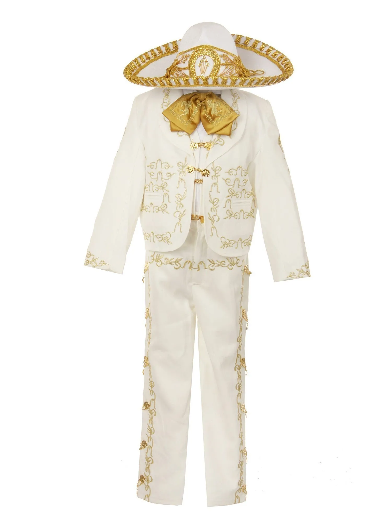 Boys Multi Color Horse Embroidery Elegant 6 Pc Charro Suit NB-14