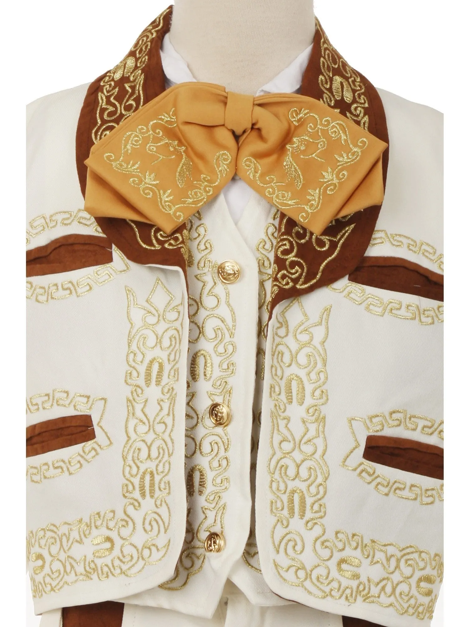 Boys Multi Color Horse Embroidery Elegant 6 Pc Charro Suit NB-14