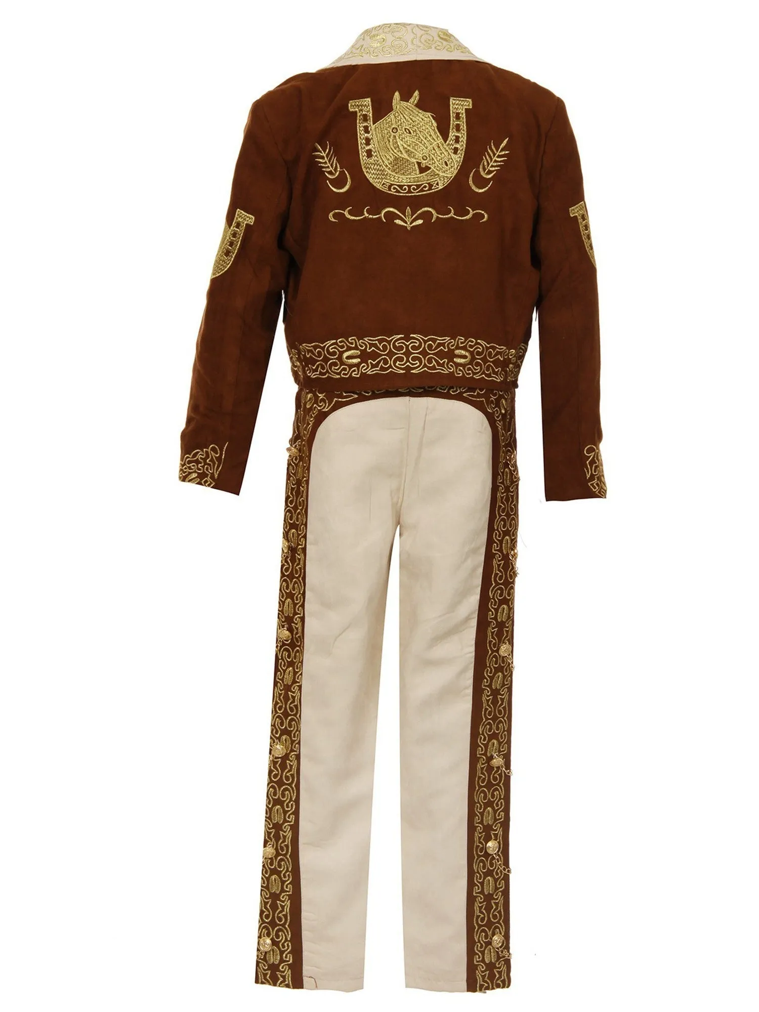 Boys Multi Color Horse Embroidery Elegant 6 Pc Charro Suit NB-14