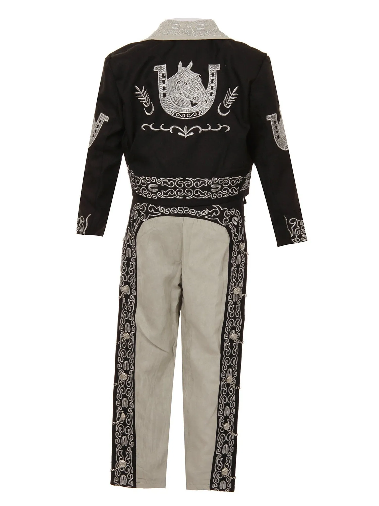 Boys Multi Color Horse Embroidery Elegant 6 Pc Charro Suit NB-14