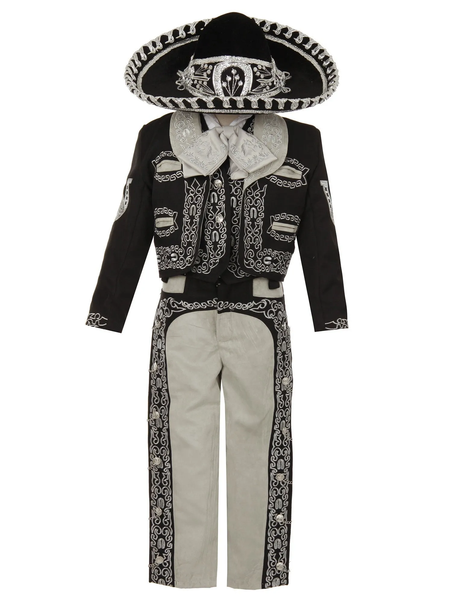 Boys Multi Color Horse Embroidery Elegant 6 Pc Charro Suit NB-14