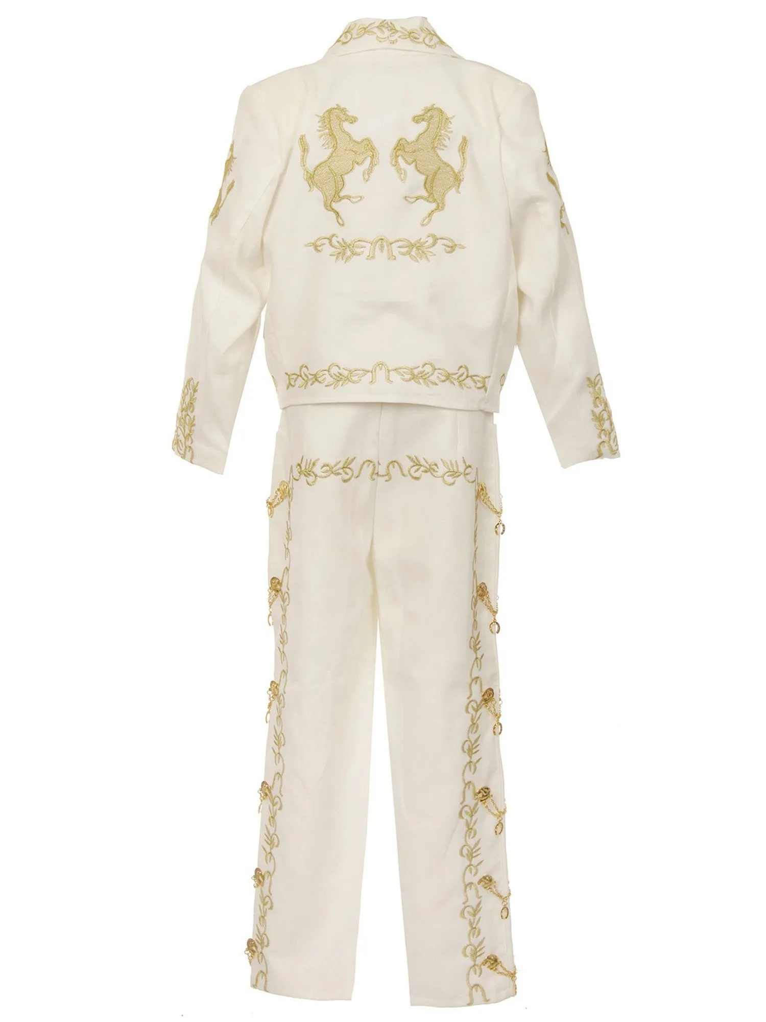 Boys Multi Color Horse Embroidery Elegant 6 Pc Charro Suit NB-14