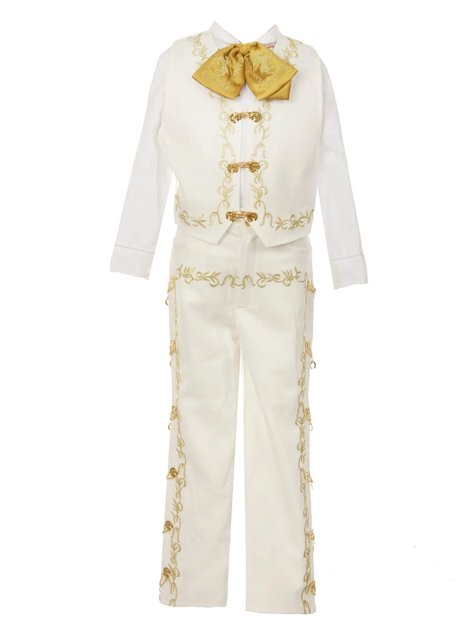 Boys Multi Color Rooster Embroidery Elegant 6 Pc Charro Suit 12M-14