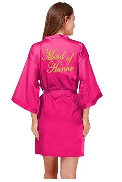 Bridesmaid Robes Sleepwear Robe Wedding Bride Pyjama Female Nightwear Bathrobe Nightdress Nightgown