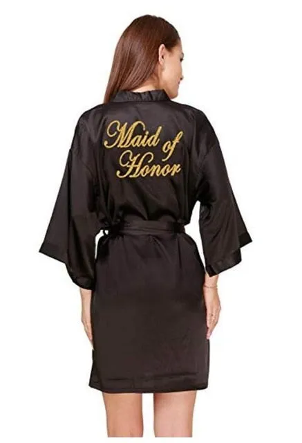 Bridesmaid Robes Sleepwear Robe Wedding Bride Pyjama Female Nightwear Bathrobe Nightdress Nightgown