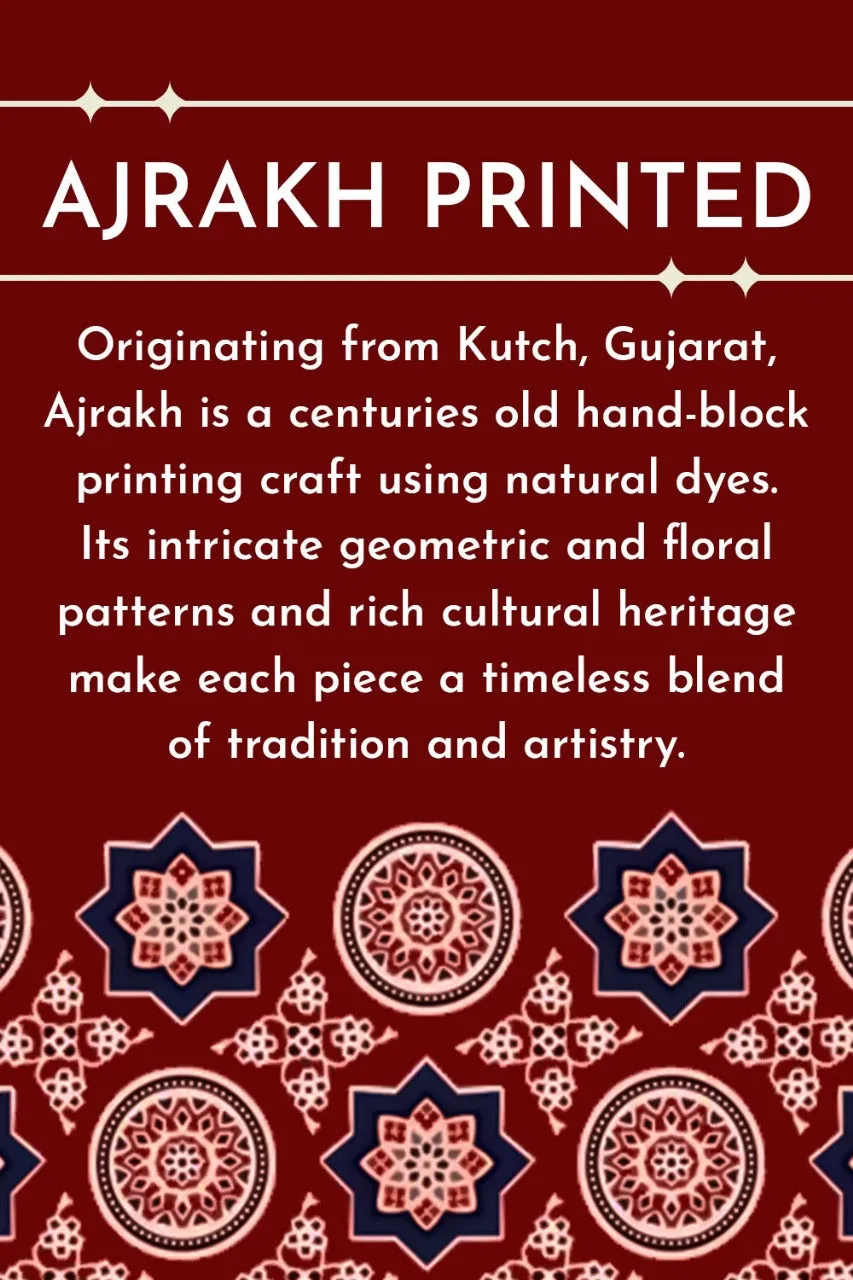 Brown Half Sleeve Ajrakh Printed Cotton Mens Shirt 10073049