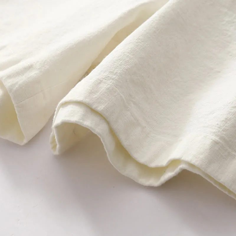 Buddha Stones Summer Casual Plain Wild Cotton Linen Women's Shorts With Pockets