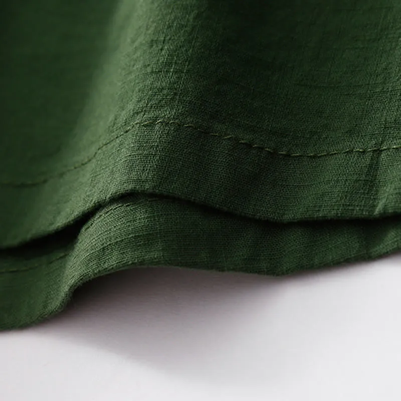 Buddha Stones Summer Casual Plain Wild Cotton Linen Women's Shorts With Pockets