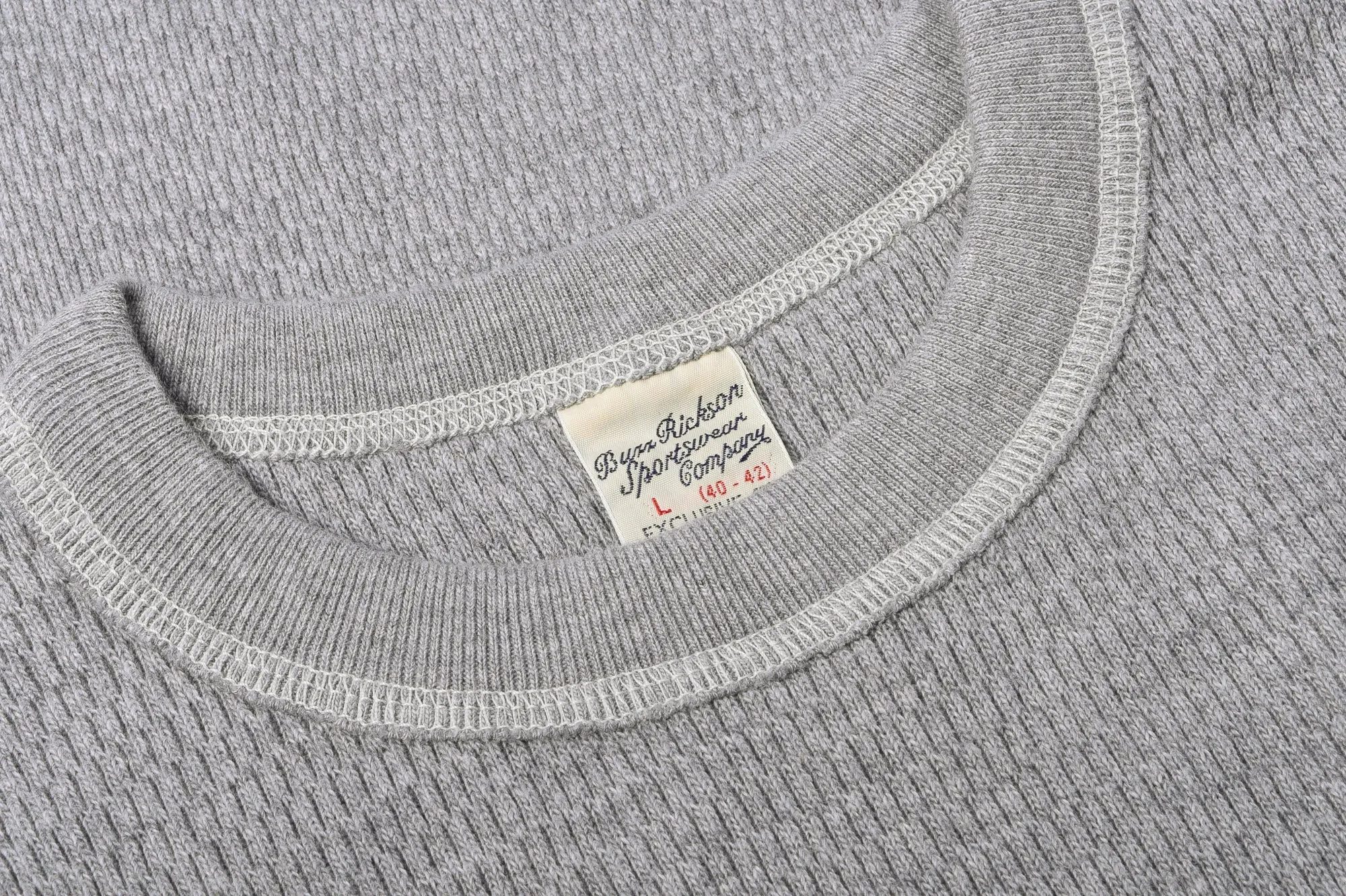 BUZZ RICKSON WAFFLE KNIT THERMAL - HEATHER GREY