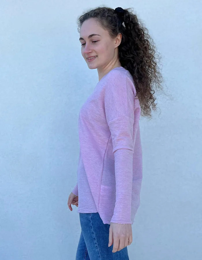 By Basics Cutting Loose Knit in Marshmallow Pink