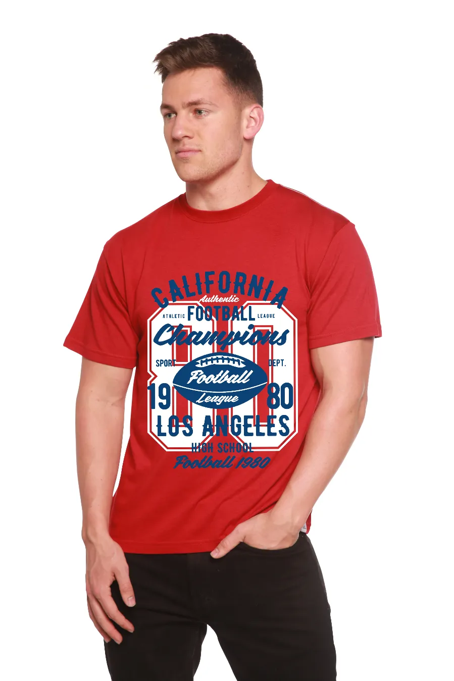 California Football Men's Bamboo Viscose/Organic Cotton Short Sleeve Graphic T-Shirt