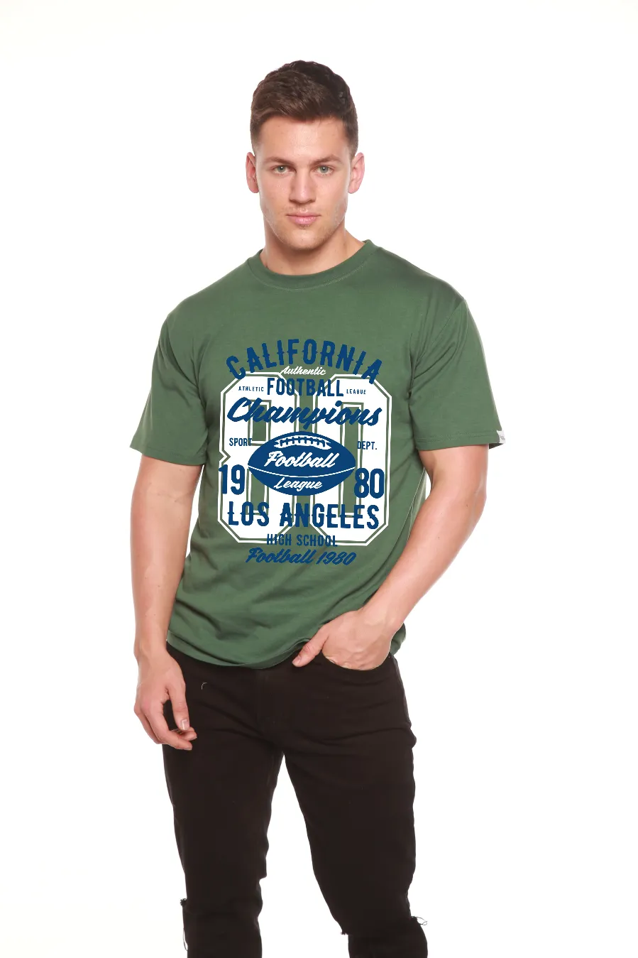 California Football Men's Bamboo Viscose/Organic Cotton Short Sleeve Graphic T-Shirt