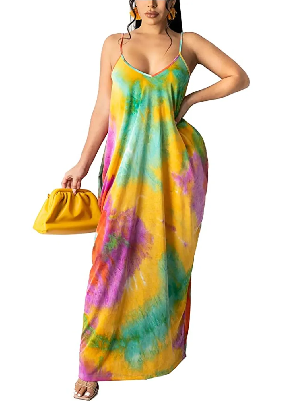 Casual Spaghetti Strap Sleeveless Plus Size Long Sundress