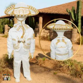 Charro Baptism (6-Piece) (White/Horse/Gold)