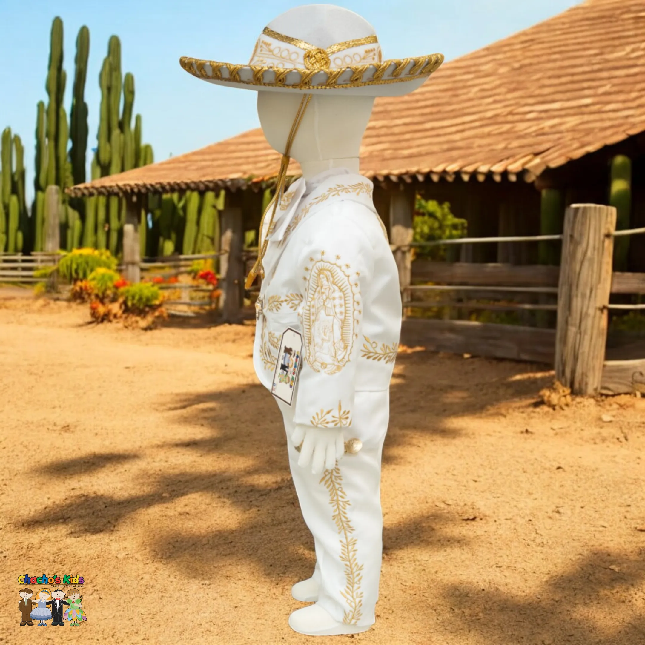 Charro Baptism (6-Piece) (White/Virgin/Gold)