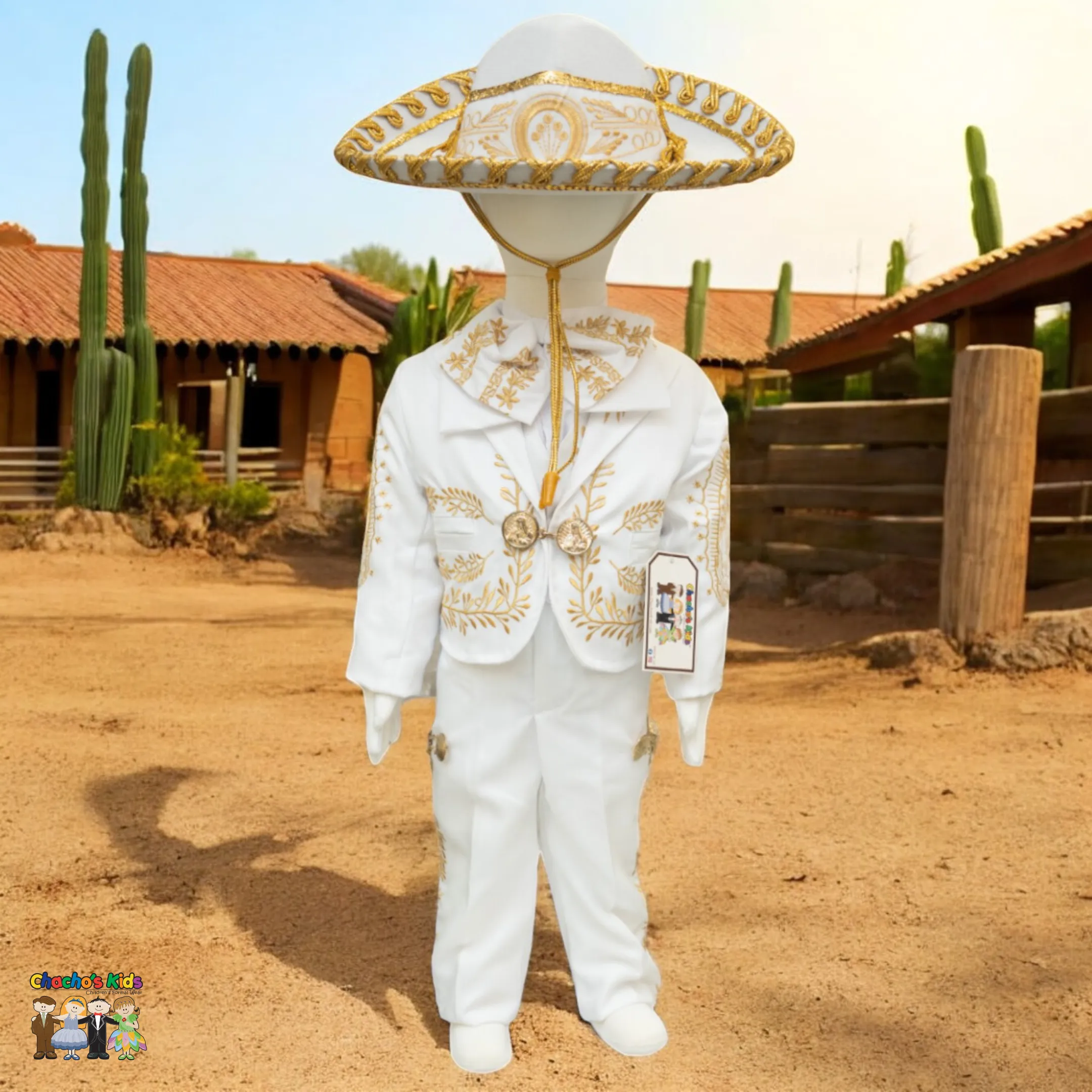 Charro Baptism (6-Piece) (White/Virgin/Gold)