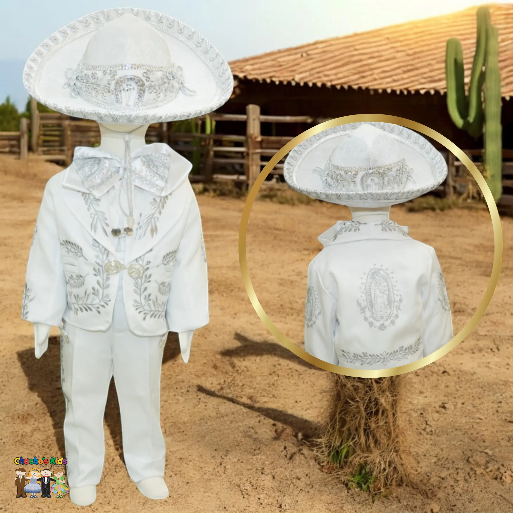 Charro Baptism (6-Piece) (White/Virgin/Silver)