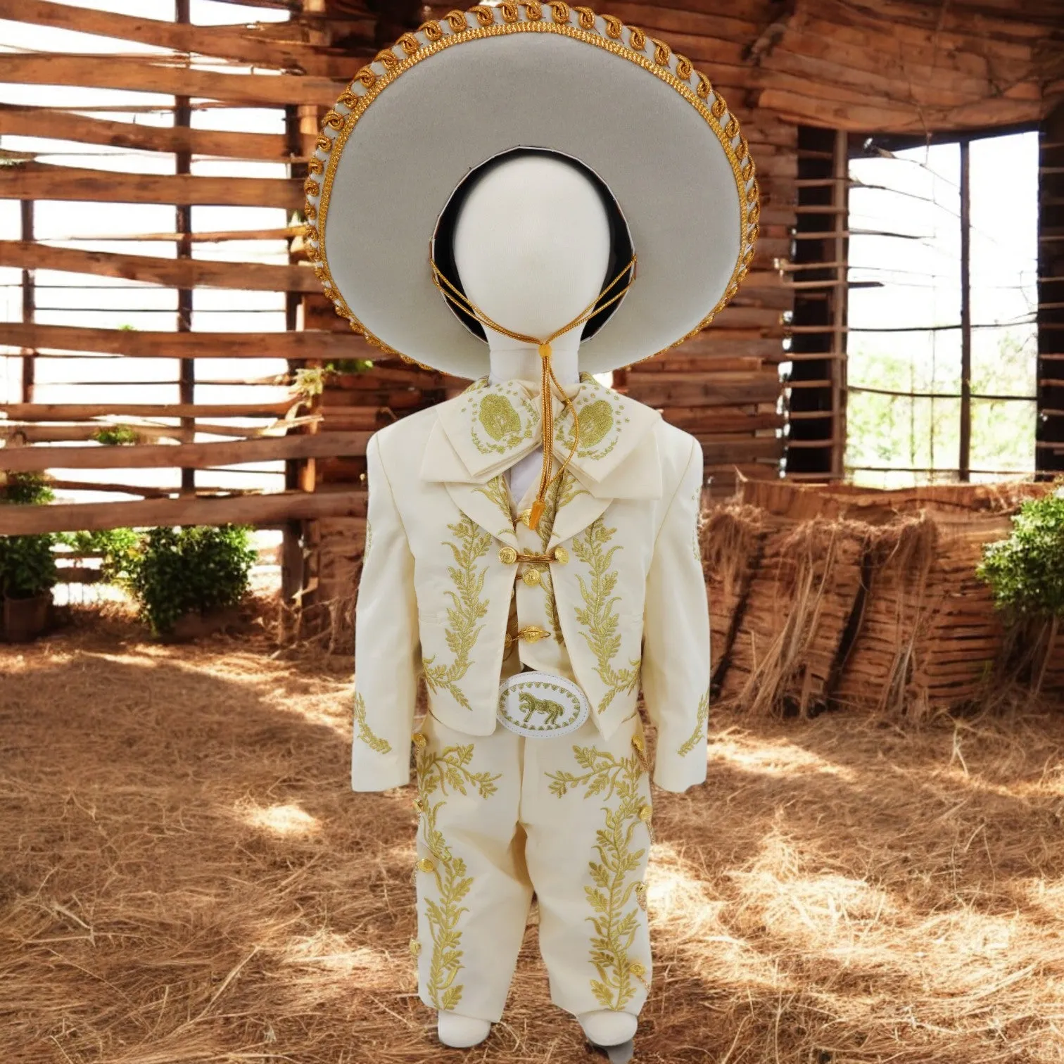 Charro Baptism (7-Piece) (Ivory/Virgin/Gold)