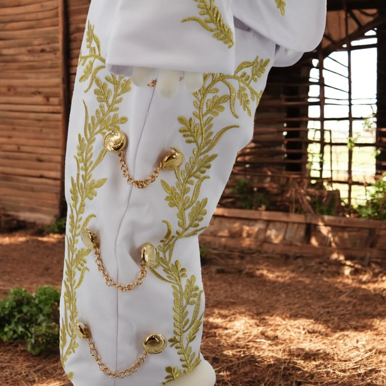 Charro Baptism (7-Piece) (White/Horse/Gold)
