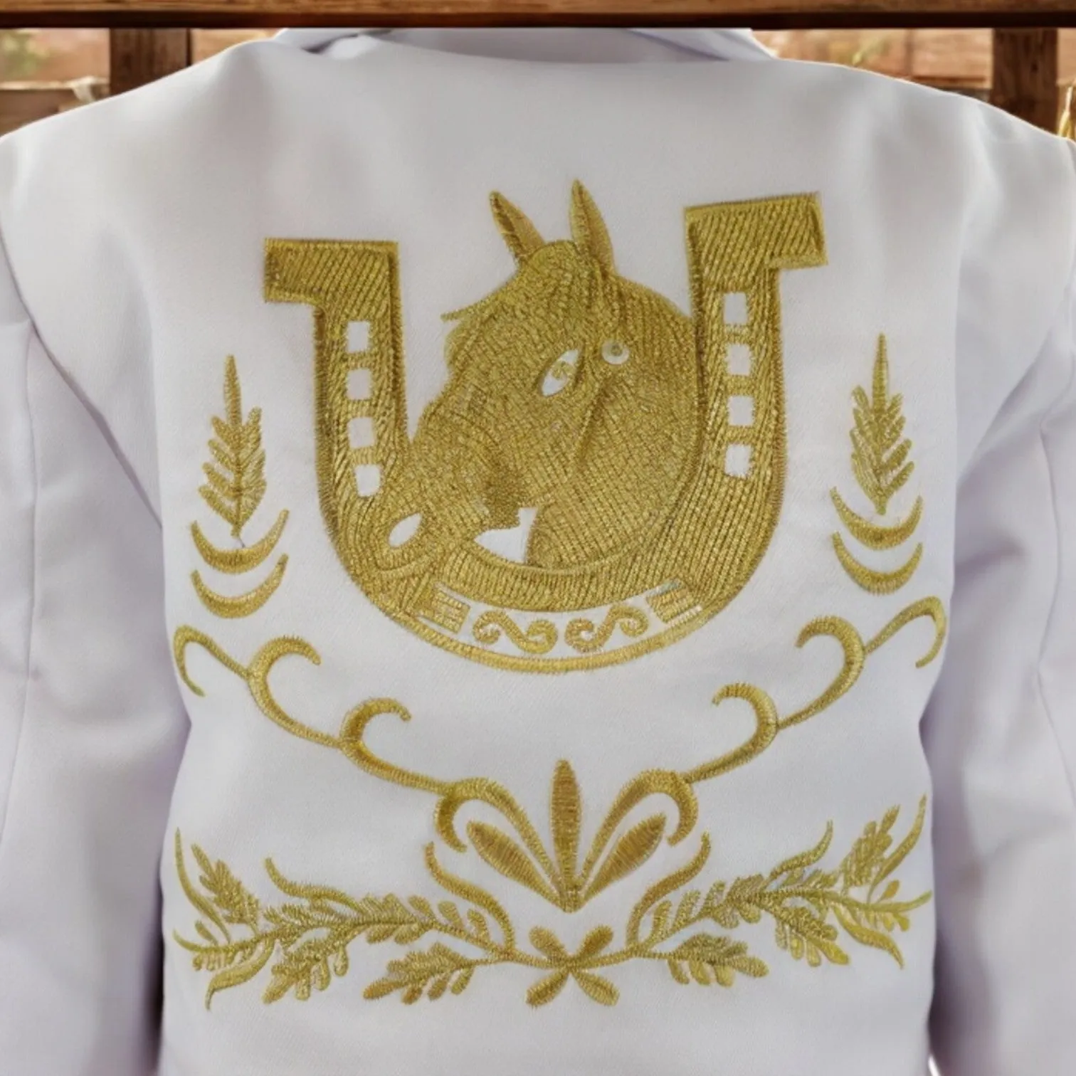 Charro Baptism (7-Piece) (White/Horse/Gold)