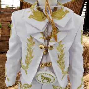 Charro Baptism (7-Piece) (White/Horse/Gold)