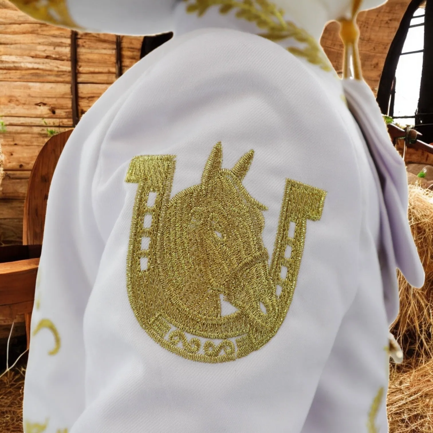 Charro Baptism (7-Piece) (White/Horse/Gold)