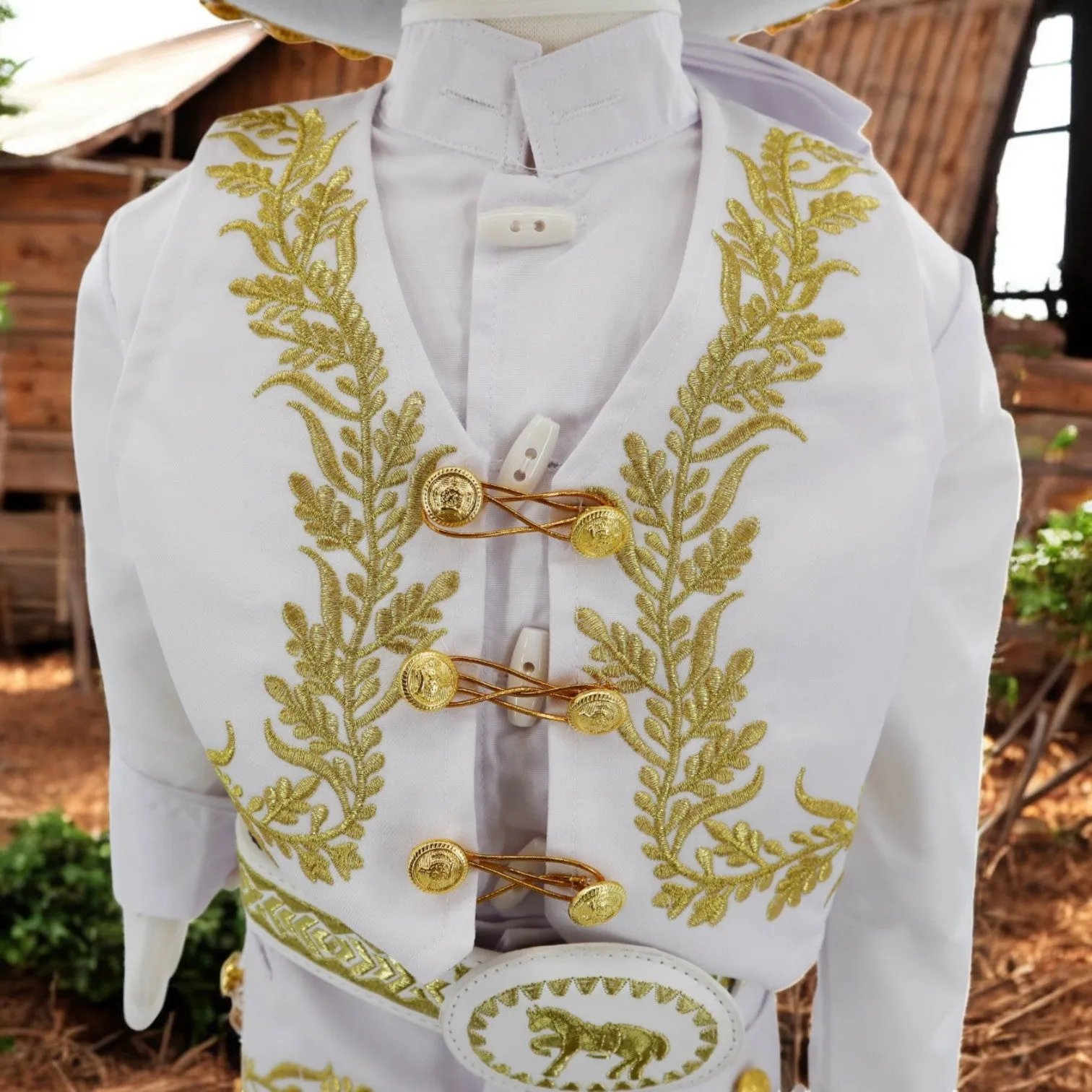 Charro Baptism (7-Piece) (White/Virgin/Gold)