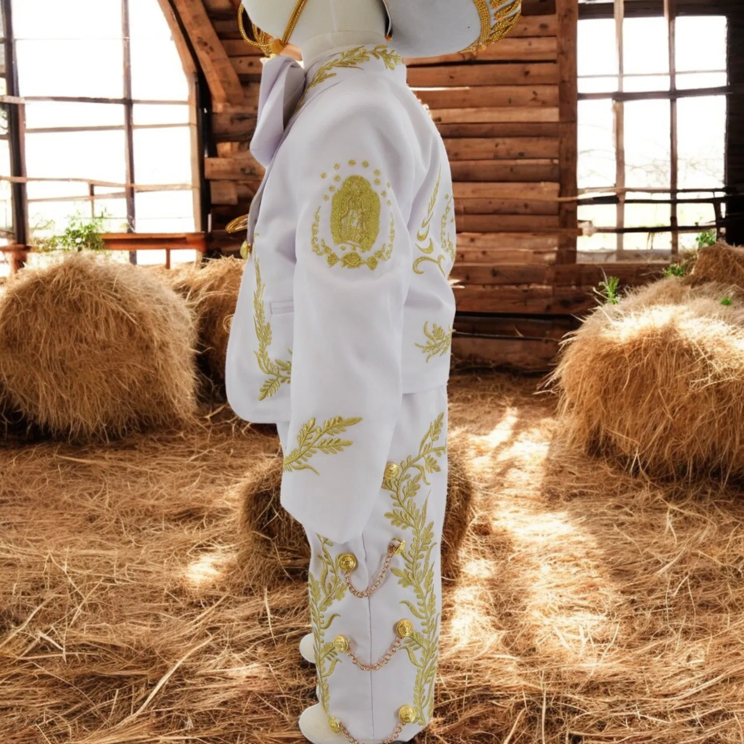 Charro Baptism (7-Piece) (White/Virgin/Gold)