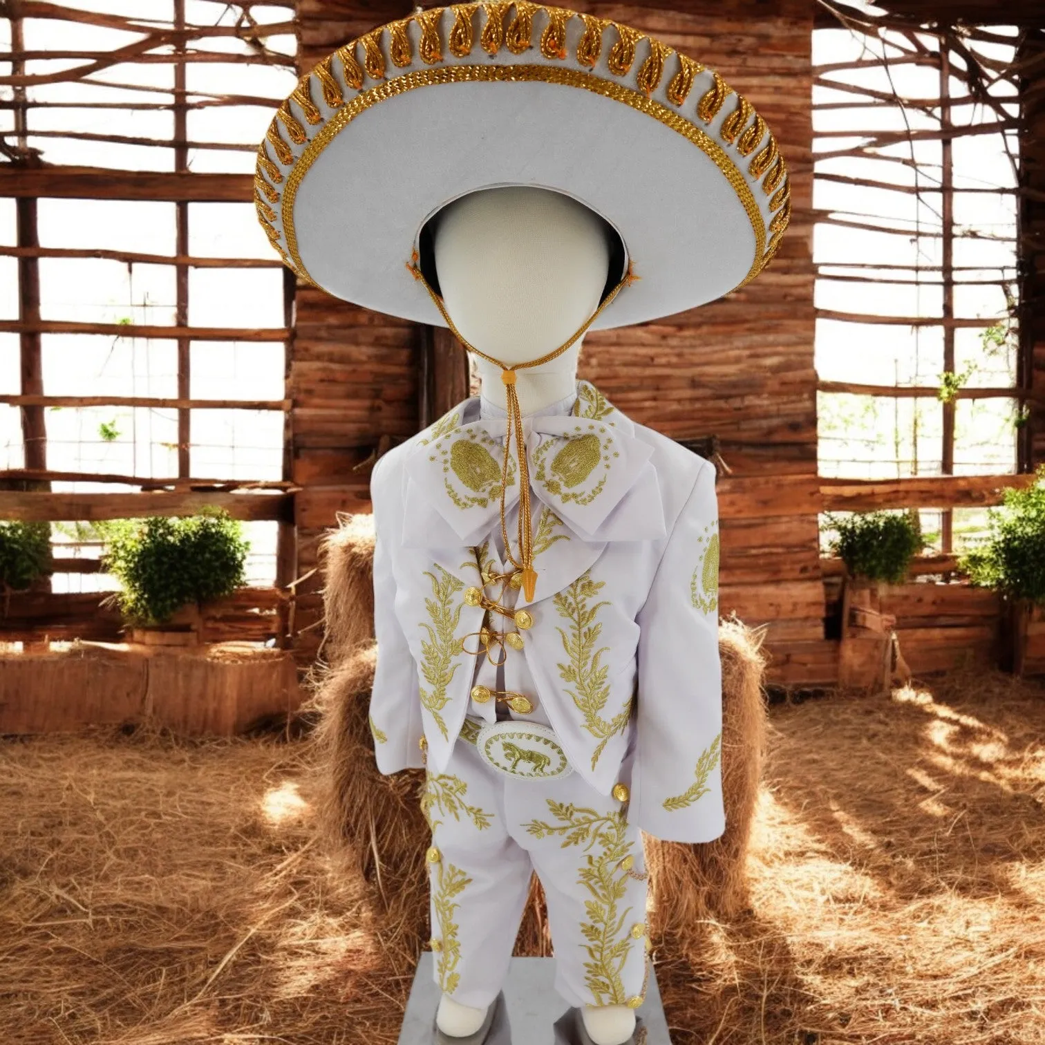 Charro Baptism (7-Piece) (White/Virgin/Gold)
