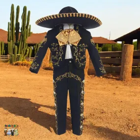 Charro Suit (6-Piece) Black/Gold